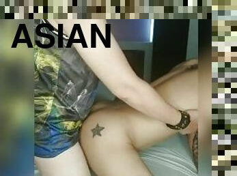 asien, dilettant, anal-sex, blasen, beule-schuss, immens-glied, schwer, homosexuell, wichsen, hintern