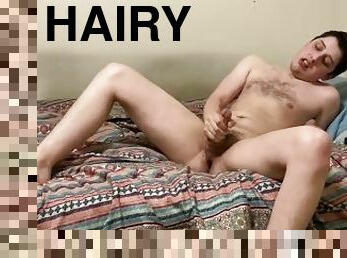 Hairy College Twink Milks Big Load of Cum