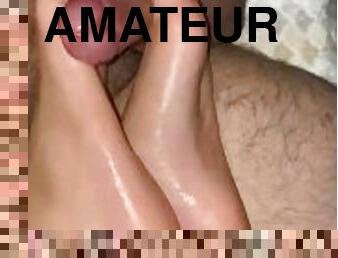 amateur, ejaculation-sur-le-corps, latina, pieds, point-de-vue, petite-amie, collège, ejaculation, branlette-avec-les-pieds, orteils