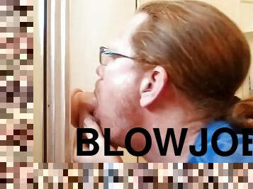 Blowing dildo in bathroom