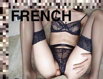 orgasme, chatte-pussy, lesbienne, ados, jouet, française, pieds, bas, point-de-vue, lingerie