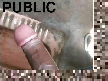 Boy masturbate in public toilet