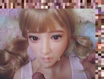 Facial Cum on my Cute Doll 02