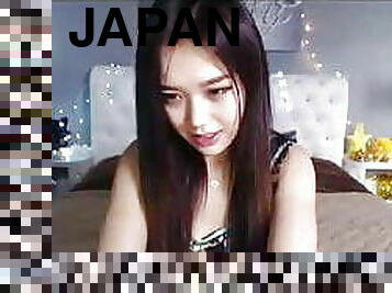 Sweet Japanese webcam model likes to masturbate naked on camera