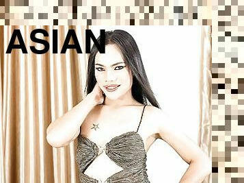 asien, masturbieren, transsexueller, thai, allein, neckend