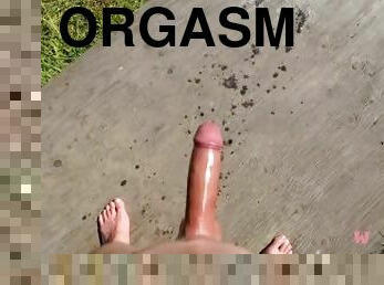 masturbavimasis, orgazmas, laukas, putytė, mėgėjai, spermos-šūvis, didelis-penis, pov, nuleidimas, sperma