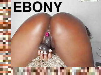 Cute ebony ride dildo