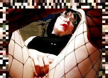 Queer Trans Boy in Drag  Gives You JOI CEI Masturbates in Fishnets