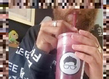 Rock Mercury Enjoys Smoothie from Gregorys Coffee in NYC via DOOR Dash