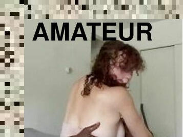 cul, amateur, énorme-bite, interracial, maison, couple, webcam, chevauchement, bite