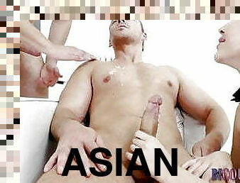 Bisexual stud pounds Asian pussy