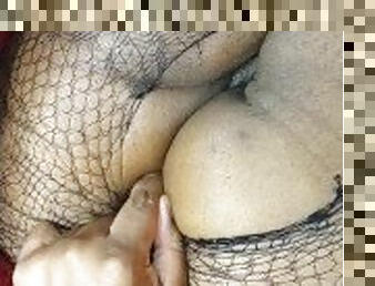 traseiros, masturbação, amador, anal, ébona, brinquedo, bbw, duplo, puta, dildo