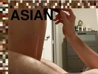 asiatisk, amatør, stor-pikk, interracial, homofil, høyskole, kåt, hvit, twink, pikk