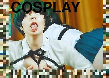 MY HORNY ACADEMIA:Deku turned into a Devil girl and wants to fuck as Hell - Cosplay Spooky Boogie HD