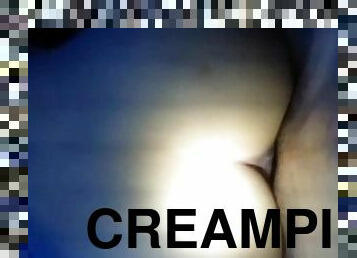 Creampie Surprise!! Filled HER PUSSY with cum!