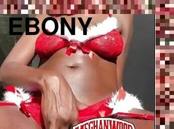 DARKSKIN EBONY MEGHAN WOOD JINGLE BELL BOOTY