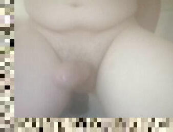 Trans girl riding dildo in the shower