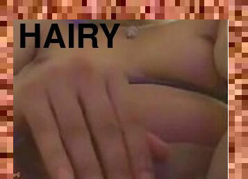 Playing with my hairy pussy on break  full video on OF !