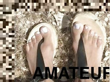 amateur, pieds, solo