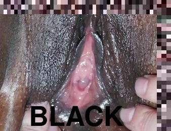 extrem, masturbation, fitta-pussy, mörkhyad, svart, tight, vått