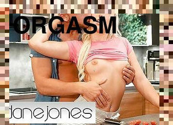 Dane Jones Cute young blonde Lovita Fate pussy licking orgasm in kitchen