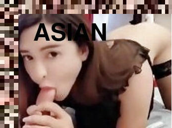 asiático, transsexual, adolescente, travesti, puta-slut, fudendo