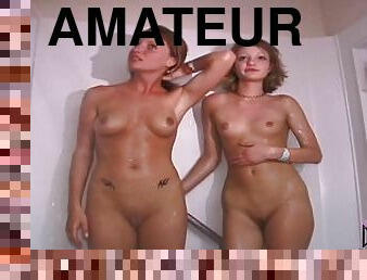 amateur, lesbienne, collège, fétiche, douche, vacance-de-printemps