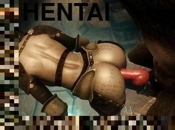 monstro, amador, babes, hentai, 3d