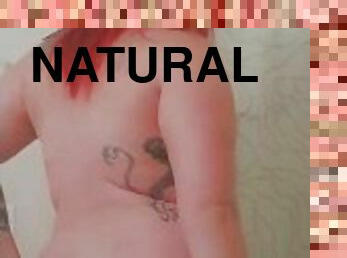 baden, groß-titten, dilettant, babe, schmutzig, natürliche, dusche, allein, tattoo