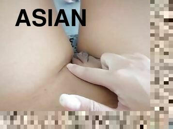 asiatique, masturbation, chatte-pussy, babes, ejaculation-sur-le-corps, ados, maison, petite, humide, brunette