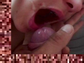 Stepsister chose a cock and a mouthful of cum instead of morning coffee
