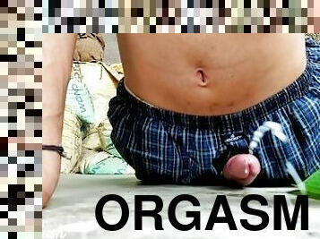 orgasme, udendørs, mager, udløsning, sperm, massiv, solo, pik