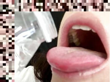 ASMR Sensually Drinking Water by Pretty MILF Mouth Close Up Fetish Jemma Luv