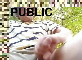 masturbation, en-plein-air, public, amateur, ejaculation-sur-le-corps, énorme-bite, gay, ejaculation, solo, minet