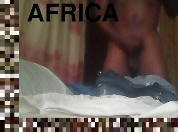 Hot African Ebony Stud precum in pants before shooting out massive cum