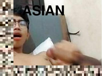 asiático, masturbación, chorro-de-corrida, gay, estrella-del-porno, pajeándose, cachonda, a-solas, filipino, gay-joven