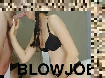 She Thinks She Can Handle His Blowjob Load.