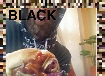 Nocturnal Eats Jackfruit Burger from Door Dash with Rock Mercury