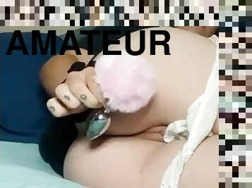 masturbation, amateur, anal, ados, jouet, bout-a-bout, fétiche, solo