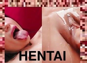 äußerste, creampie, gesichts, beule, ficken, bukkake, hentai, automat, vagina