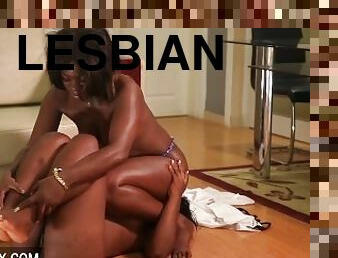 Lesbian sex with 2 sexy ebony women