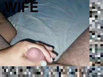 Wife playing with dick