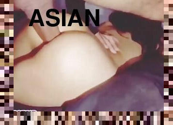 asiatisk, kone, amatør, anal, skønheder, teenager, creampie, lille, lille-tiny, pik