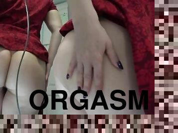 orgasme, chatte-pussy, giclée, doigtage, serrée, parfait, solo, rasé, humide, juteuse