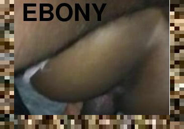 Sexy Slim Ebony Teen Rubs on Balls While Taking BBC