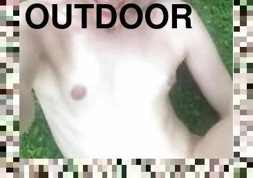 Outdoor DP masturbation