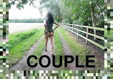 Couple Flash & Fuck Outdoors