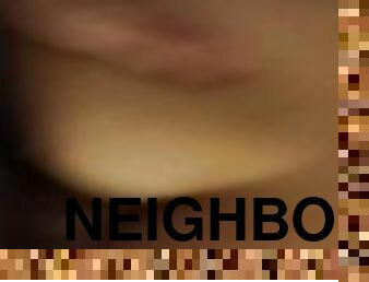 Sexy Latina fucks and sucks tattooed neighbor