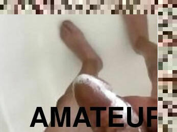 baignade, masturbation, amateur, ejaculation-sur-le-corps, énorme-bite, ejaculation, douche, solo, bite