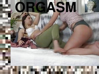 orgasm, tussu, amatöör, beibed, lesbid, mänguasi, saksa, paar, blond, brünett